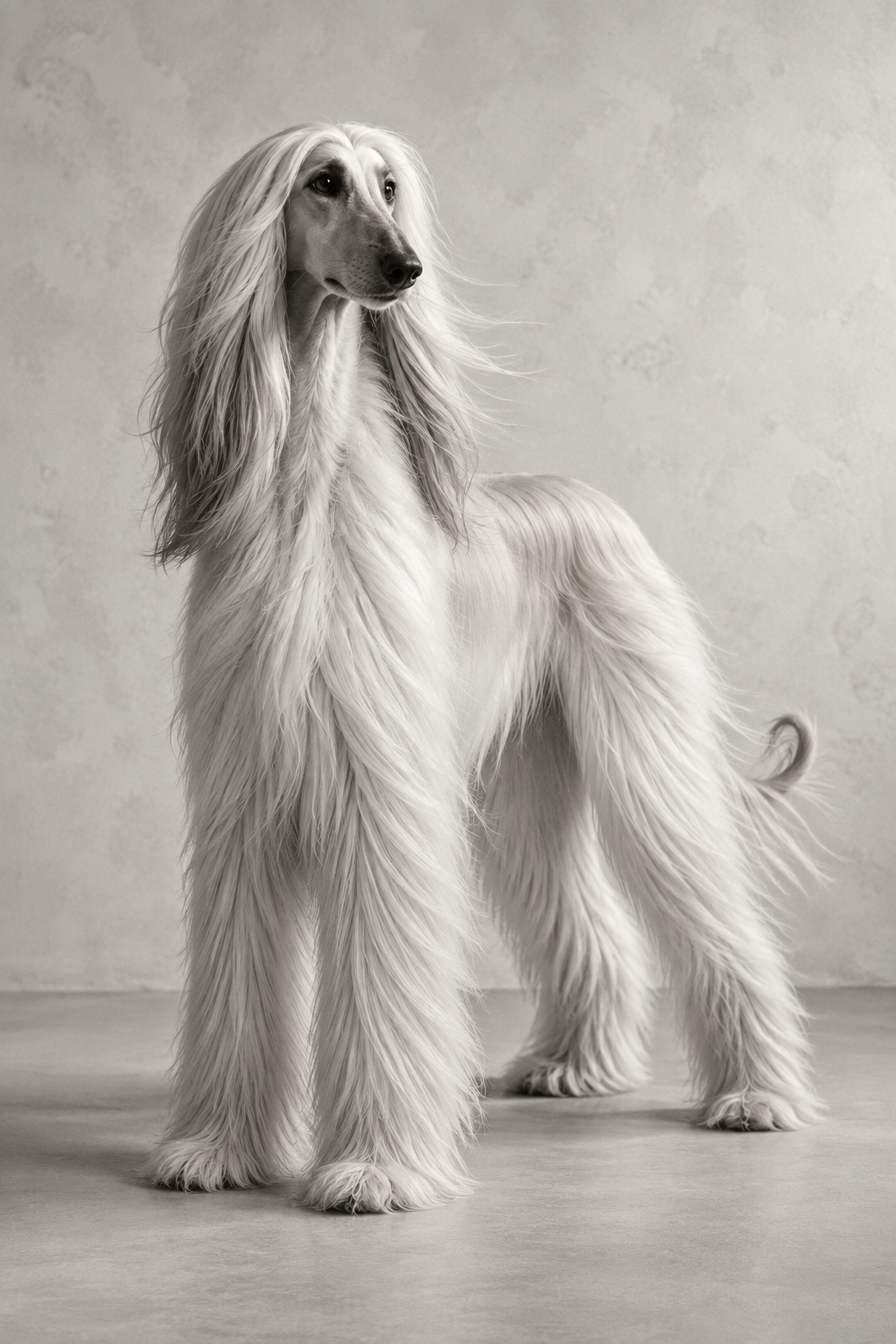 Mira, ein weißer Afghanischer Windhund